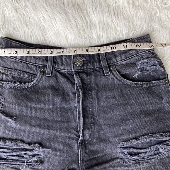 Garage Denim Button Fly Black Distressed Vintage Frayed Hem Shorts Junior Sz 1 - Picture 7 of 10